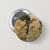 Zonnebloem Art Nouveau Tuin Grasset Vrouw Ronde Button 5,7 Cm (Voorkant /achterkant)