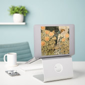 Zonnebloem Art Nouveau Tuin Grasset Vrouw Sticker (Laptop op bureau)