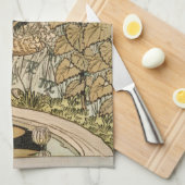 Zonnebloem Art Nouveau Tuin Grasset Vrouw Theedoek (Quarter Fold)