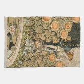 Zonnebloem Art Nouveau Tuin Grasset Vrouw Theedoek (Horizontaal)