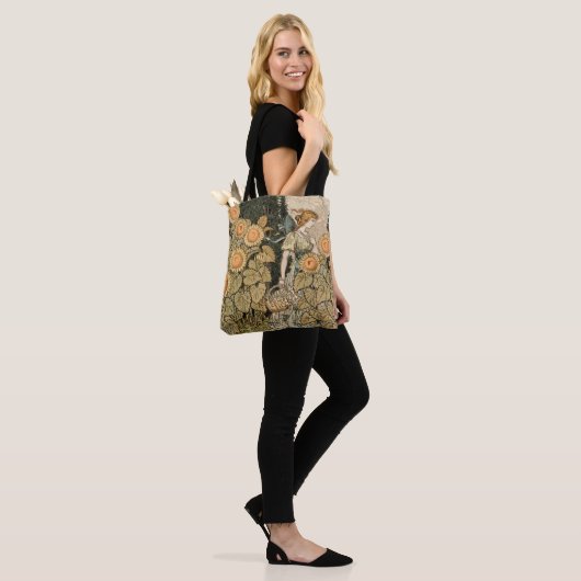 Zonnebloem Art Nouveau Tuin Grasset Vrouw Tote Bag (Op model)