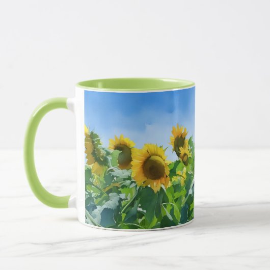 Zonnebloem Art Yellow Flower Natuur Mok Cup (Links)