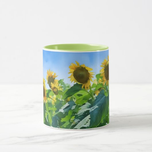 Zonnebloem Art Yellow Flower Natuur Mok Cup (Midden)