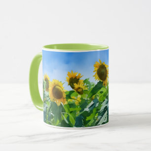 Zonnebloem Art Yellow Flower Natuur Mok Cup