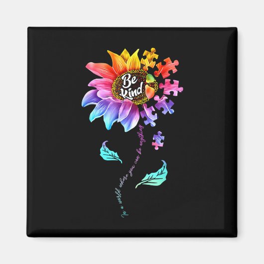 Zonnebloem Autisme Bewustheid Sint-Poole Mam Super Magneet (Voorkant)