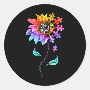 Zonnebloem Autisme Bewustheid Sint-Poole Mam Super Ronde Sticker