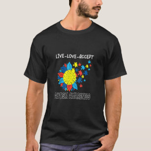 Zonnebloem Autisme Bewustzijn Leef En Houd Van Aan T-shirt