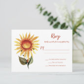 Zonnebloem Autumn Herfst Floral RSVP Kaartje (Staand voorkant)