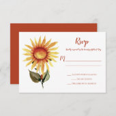 Zonnebloem Autumn Herfst Floral RSVP Kaartje (Voorkant / Achterkant)