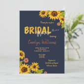 Zonnebloem avond bruids douche uitnodiging (Staand voorkant)