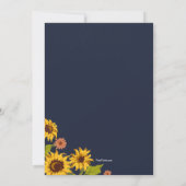 Zonnebloem avond bruids douche uitnodiging (Achterkant)