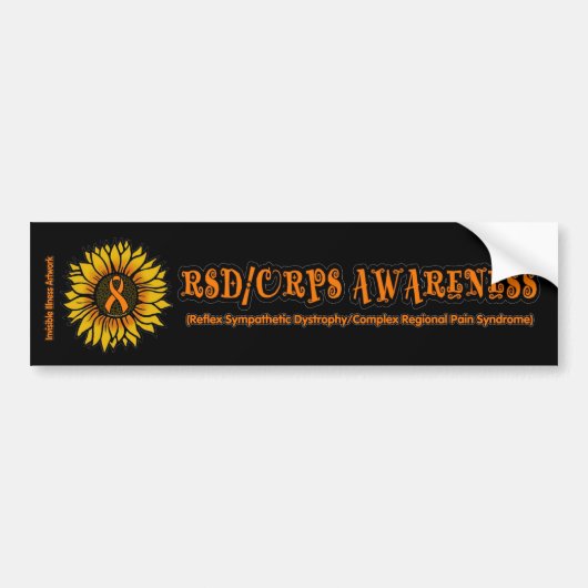 Zonnebloem/Awareness...RSD/CRPS Bumpersticker (Voorkant)