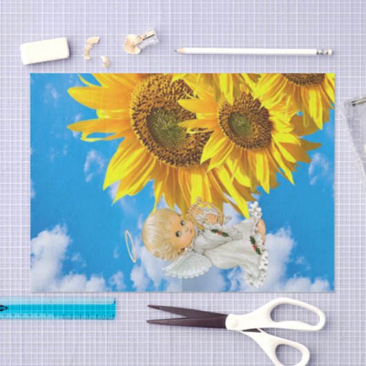 Zonnebloem Baby Angel Bloemen Weefsel Papier (Craft)