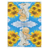 Zonnebloem Baby Angel Floral Sky Tafelkleed (Voorkant)