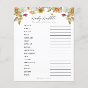Zonnebloem Baby Babble Word Scramble