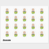 Zonnebloem Baby Boy Ronde Sticker (Vel)