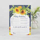 Zonnebloem, Baby- en advieskaart Kaart (Staand voorkant)