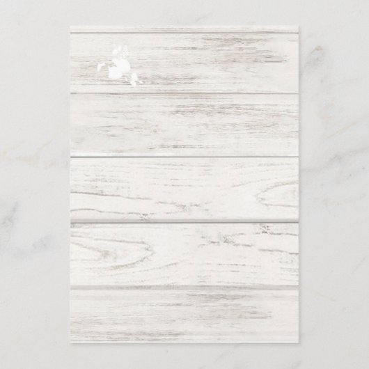 Zonnebloem Baby Girl Shower Whitewash Barn Wood Informatiekaartje (Achterkant)