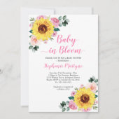 Zonnebloem Baby in bloem roze Baby shower Kaart (Voorkant)