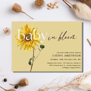 Zonnebloem Baby in Bloom Baby Shower Feestje Kaart