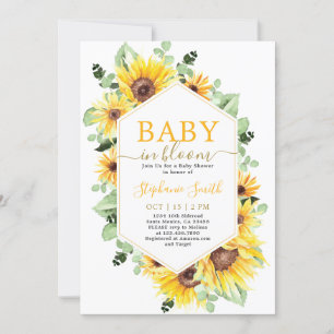 Zonnebloem Baby in Bloom Baby shower Uitnodiging