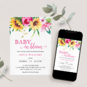 Zonnebloem Baby in Bloom Baby shower Uitnodiging