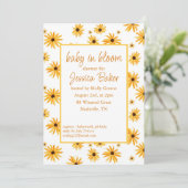 Zonnebloem Baby in Bloom Douche Uitnodiging (Staand voorkant)