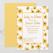 Zonnebloem Baby in Bloom Douche Uitnodiging (Voorkant / Achterkant)