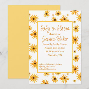 Zonnebloem Baby in Bloom Douche Uitnodiging