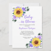 Zonnebloem Baby in Bloom Paars Baby shower van Flo Kaart (Voorkant)