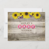 Zonnebloem Baby Naam Suggestie Shower Game | Roze Kaart (Achterkant)