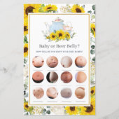 Zonnebloem Baby- of bierspel met hoge thee (Voorkant)