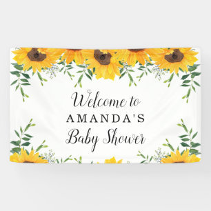 Zonnebloem Baby shower Achtergrond Banner