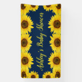 Zonnebloem Baby Shower Achtergrond Navy Bloemen Pr Spandoek (Verticaal)