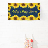 Zonnebloem Baby Shower Achtergrond Navy Bloemen Pr Spandoek (Insitu)