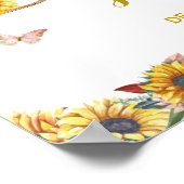 Zonnebloem Baby shower Baby shower Welkomstteken Poster (Hoek)