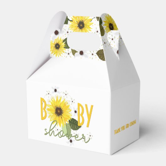 Zonnebloem Baby shower Bedankdoosjes (Achterkant)