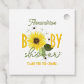 Zonnebloem Baby shower Bedankjes Labels (Achterkant)