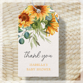 Zonnebloem | Baby shower Bedankt Favor Cadeaulabel