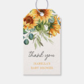 Zonnebloem | Baby shower Bedankt Favor Cadeaulabel (Voorkant)