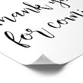 Zonnebloem Baby shower Bedankt voor uw komst Poster (Hoek)