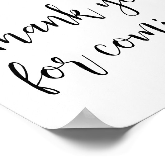 Zonnebloem Baby shower Bedankt voor uw komst Poster (Hoek)