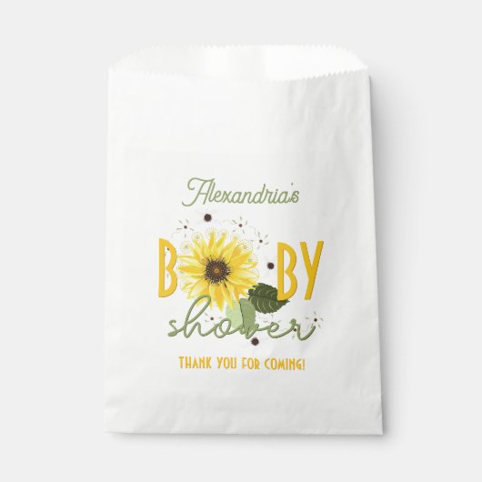 Zonnebloem Baby shower Bedankzakje (Voorkant)