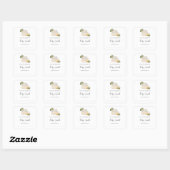 Zonnebloem Baby shower Bibliotheek Bookplate Stick Vierkante Sticker (Vel)