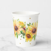 Zonnebloem Baby shower Birthday Bridal  Papieren Bekers (Rechts)