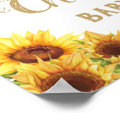 Zonnebloem Baby shower Birthday Welkomstteken Poster (Hoek)