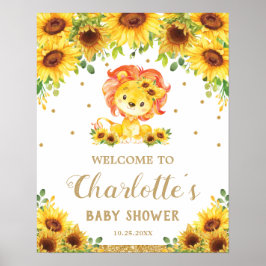 Zonnebloem Baby shower Birthday Welkomstteken Poster