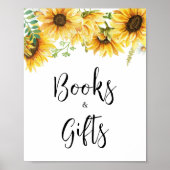 Zonnebloem Baby shower Boeken en geschenken Poster (Voorkant)