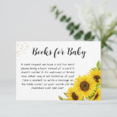 Zonnebloem Baby shower boeken voor Baby Informatiekaartje (Staand voorkant)