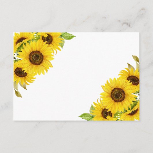 Zonnebloem Baby shower boeken voor Baby Informatiekaartje (Achterkant)